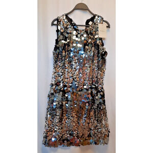 bohme dress Black Silver Sequin med lined Nwt Party Dress Msrp $82.50 Wow!